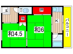 第２カシノハイツの物件間取画像